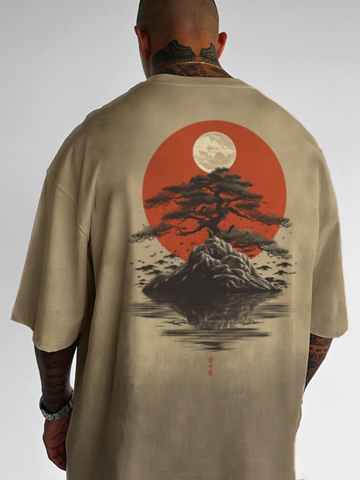 Men's Vintage Mountain Botanical Art Print T-Shirt