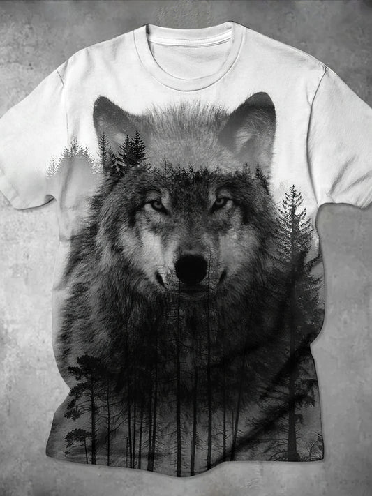 Men's Vintage Timberwolves 3D Print Short Sleeve T-Shirt