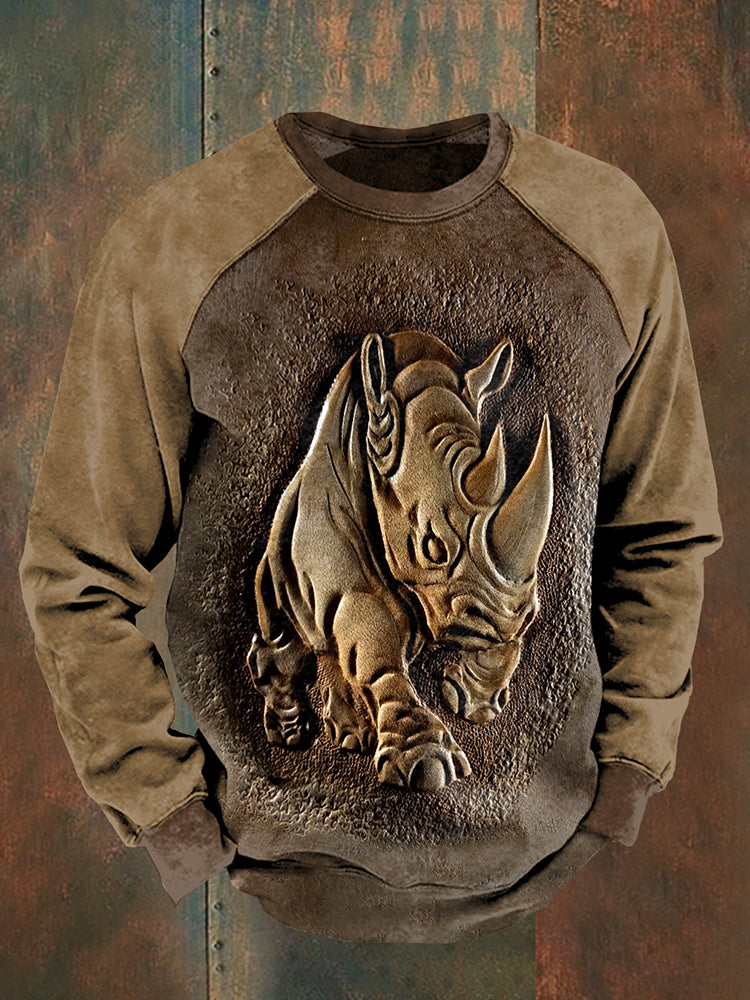Western Brave Rhino Print Sweatshirt