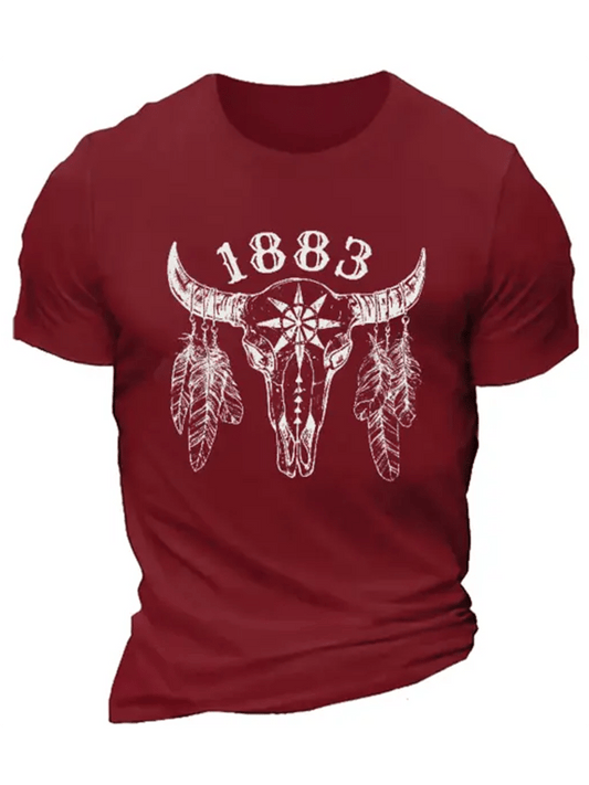 2024 Men's Western Print Casual Short Sleeve T-Shirt