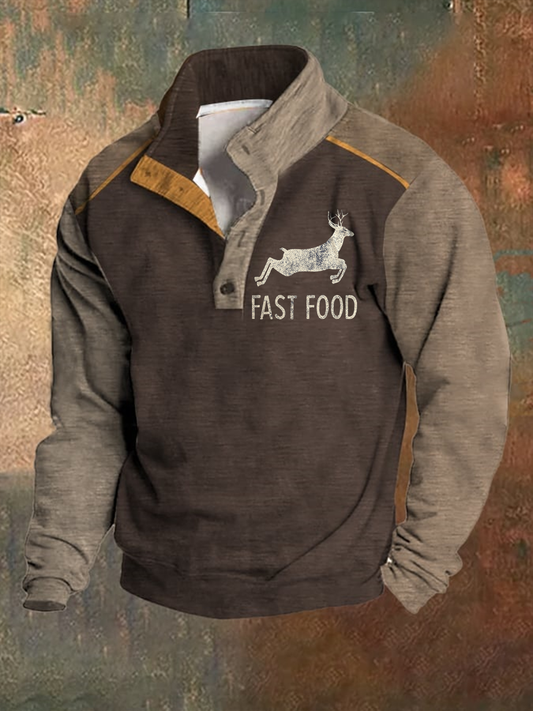 Vintage Hunting Fast Food Pullover Sweatshir